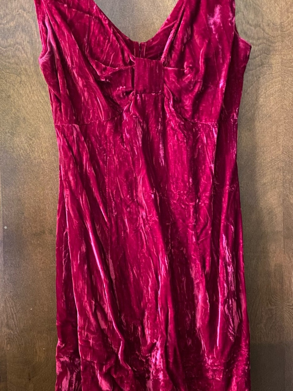 Vintage Crushed Velvet Cocktail Dress in Deep Red